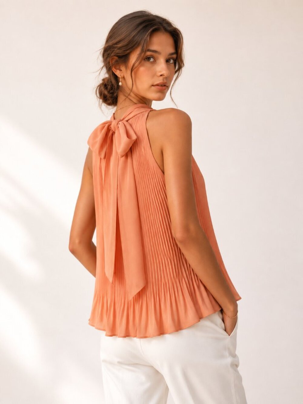 Veronica Beard Alexa Plisseā Halter Top Pleated Blouse NWOT